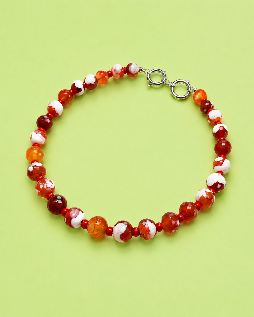 Spicy habit: natural fire agate stone bag charm
