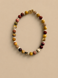 Neutral ground: natural mookaite stones & howlite beads