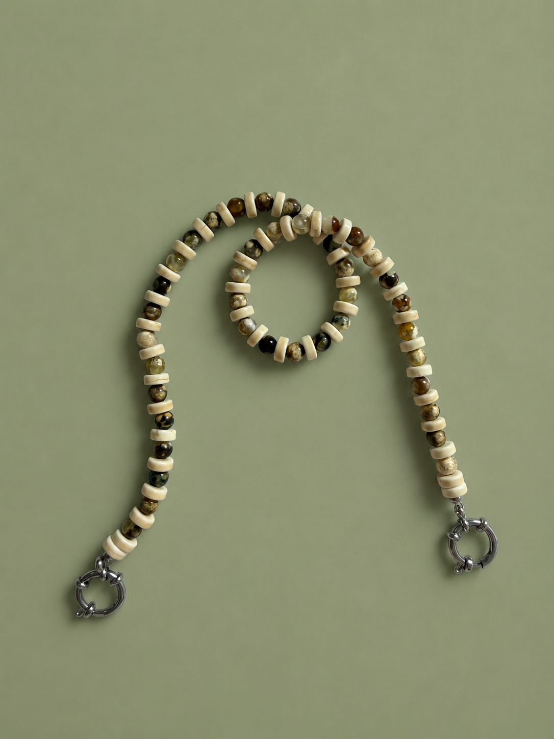 Touch grass: rainforest jasper & howlite