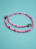 Bubblegum: pink agate stone handmade bag charm