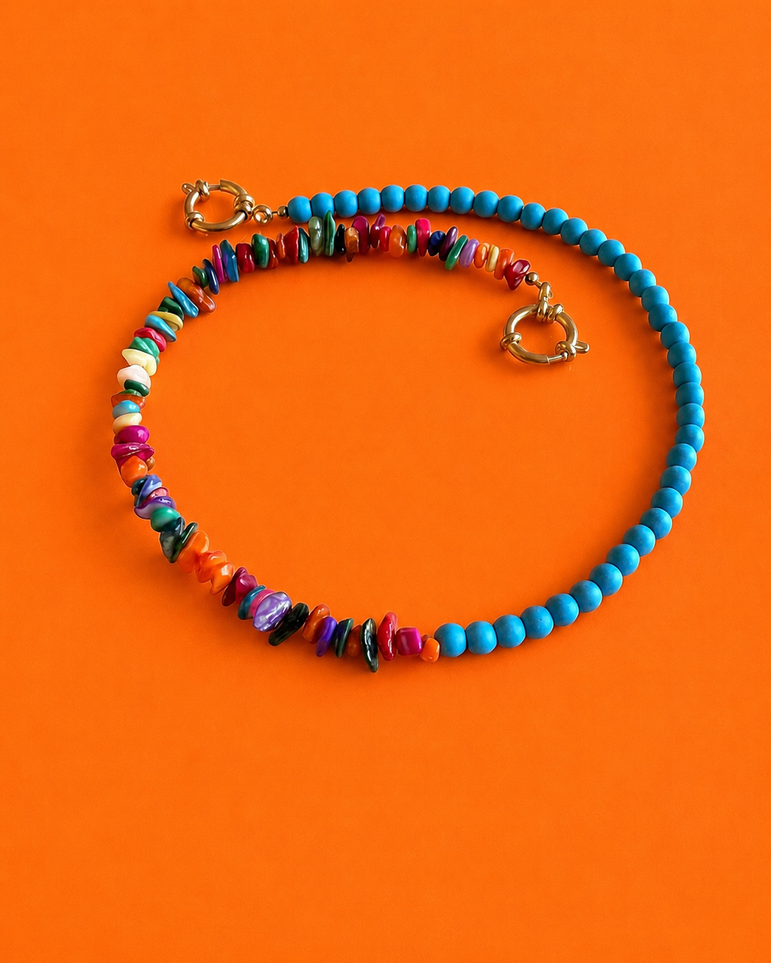 Riviera: smooth turquoise & multicolor beads